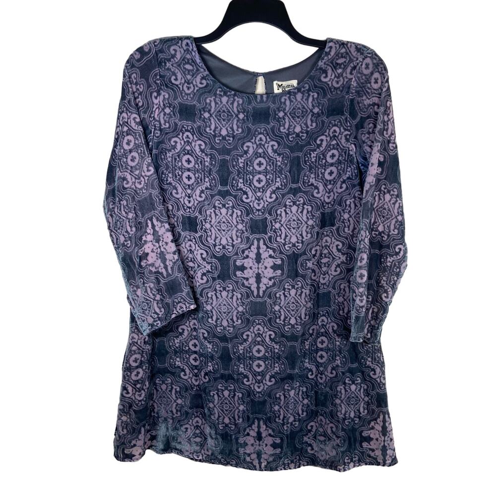 Show Me Your Mumu Dress Women’s Large‎ Purple Velvet Burnout Paisley Boho Style